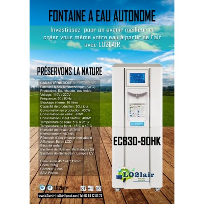Fontaine à eau atmosphérique 30 litres ECB30-90HK